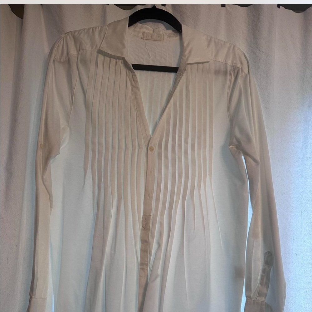 CP Shades Elegant Cream cotton and silk Dress Shirt